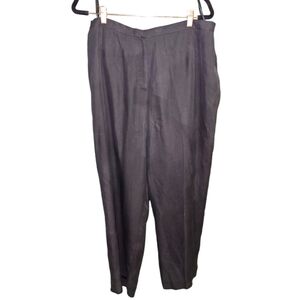 Valerie Steven's Silk Black Stright Leg Pant size 18 Pleated Lined Plus